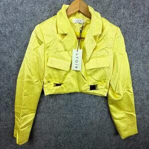 Atoir The Emerson Cropped Blazer Jacket Womens S/8 Yellow Academia Clueless